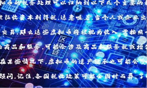 虚拟币（或加密货币）在不同国家和地区的税务分类有所不同。通常情况下，虚拟币的税务处理可以归纳到以下几个主要的税目类别中：

1. **资本利得税**：在许多国家，虚拟币被视为财产，其买卖所产生的利润会被征收资本利得税。这意味着，当个人或企业出售虚拟币时，因出售价格高于购买价格而产生的利润将被征税。

2. **收入税**：如果用户通过挖矿获得虚拟币，或以虚拟币进行商品或服务的交易，那么这些虚拟币将被视为收入，需按照个人或企业的正常收入水平缴纳所得税。

3. **商品和服务税（GST）或增值税（VAT）**：在一些国家，对于用虚拟币支付的商品和服务，可能会涉及商品和服务税或增值税。这取决于所在国的税收政策，有些地方将虚拟币视为商品，对其交易征税。

4. **赠与税和遗产税**：如果虚拟币被转赠给他人，可能会触发赠与税；同样，在某些情况下，虚拟币的遗产继承也可能会受到遗产税的影响。

因为税法在不断变化和发展，所以建议具体情况具体分析，并咨询专业的税务顾问。记住，各国税收政策可能会因时而异，了解当地法律法规是非常必要的。